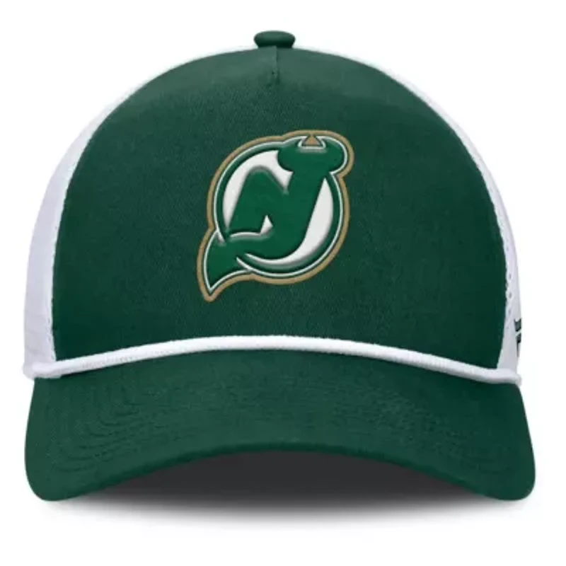 NHL Fanatics Green/White New Jersey Devils Bermuda A-Frame Adjustable Hat