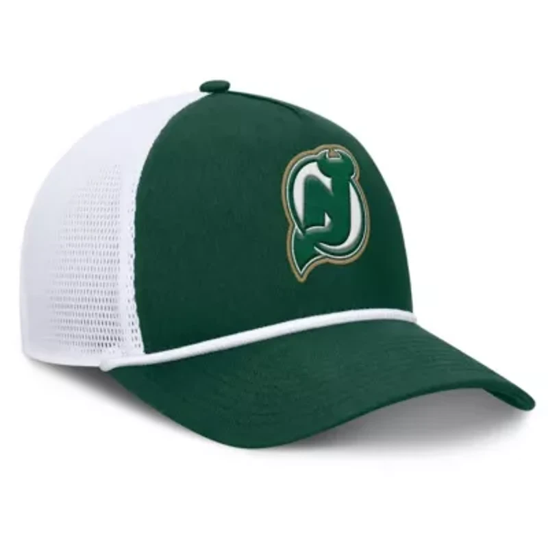 NHL Fanatics Green/White New Jersey Devils Bermuda A-Frame Adjustable Hat