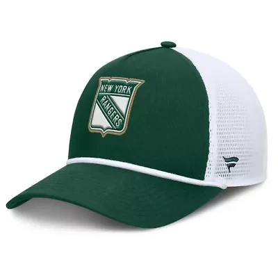 NHL Fanatics Green/White New York Rangers Bermuda A-Frame Adjustable Hat
