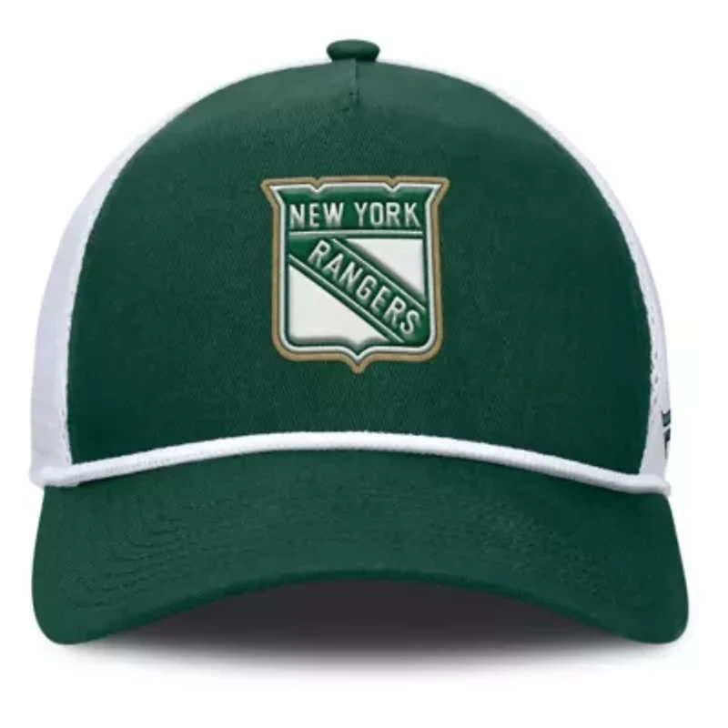 NHL Fanatics Green/White New York Rangers Bermuda A-Frame Adjustable Hat