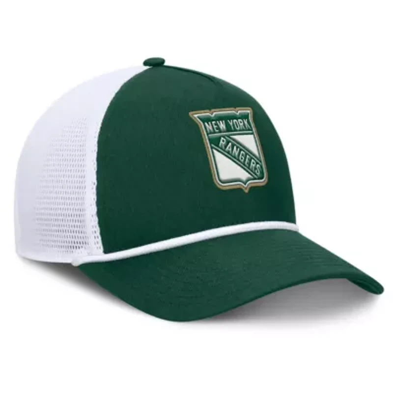 NHL Fanatics Green/White New York Rangers Bermuda A-Frame Adjustable Hat