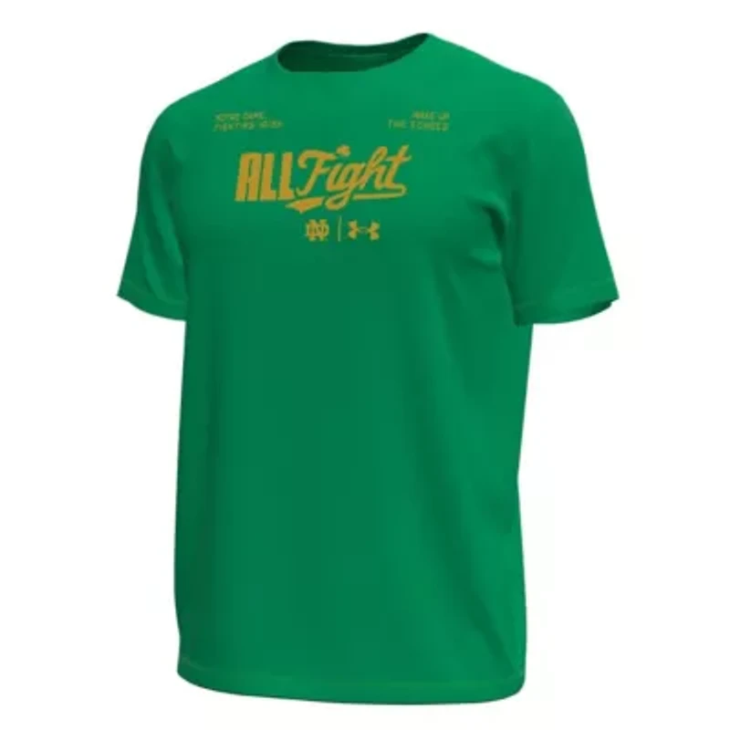 NCAA Under Armour Kelly Notre Dame Fighting Irish All Fight Tech Stretch T-Shirt