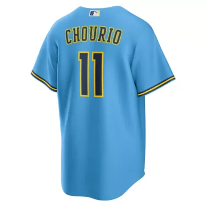 MLB Nike Jackson Chourio Light Milwaukee Brewers Road Replica Jersey