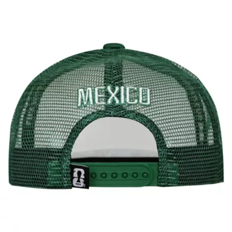 Soccer National Teams White/Green Mexico National Team Defender Adjustable Trucker Hat