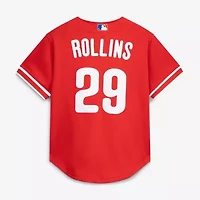 MLB Jimmy Rollins Philadelphia Phillies Cooperstown Mesh Batting Practice Button-Up Jersey