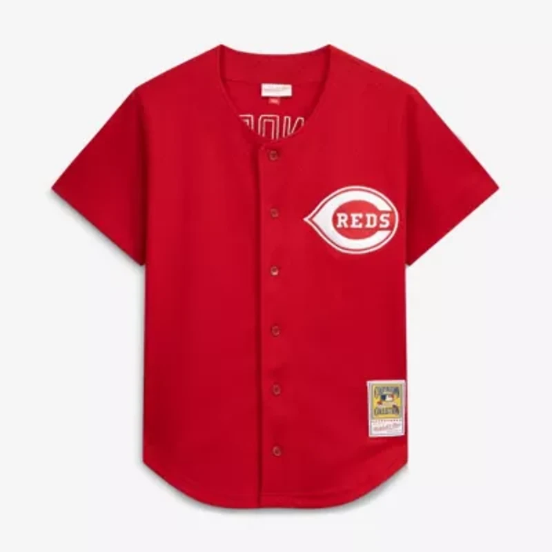 MLB Deion Sanders Cincinnati Reds Cooperstown Mesh Batting Practice Button-Up Jersey