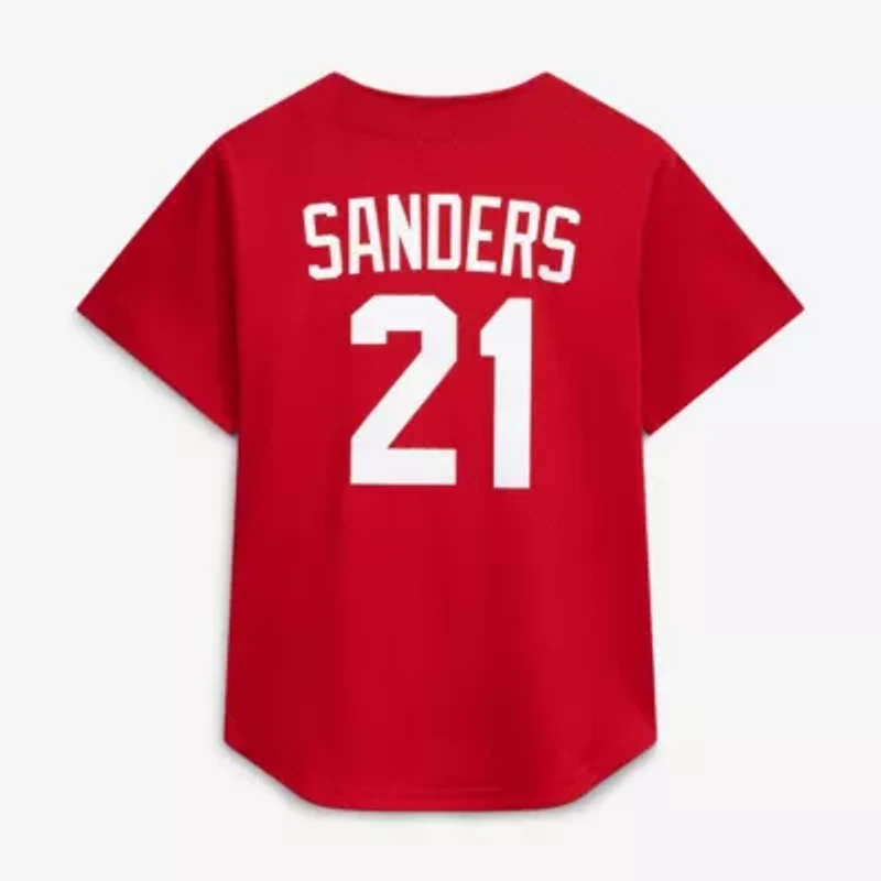 MLB Deion Sanders Cincinnati Reds Cooperstown Mesh Batting Practice Button-Up Jersey