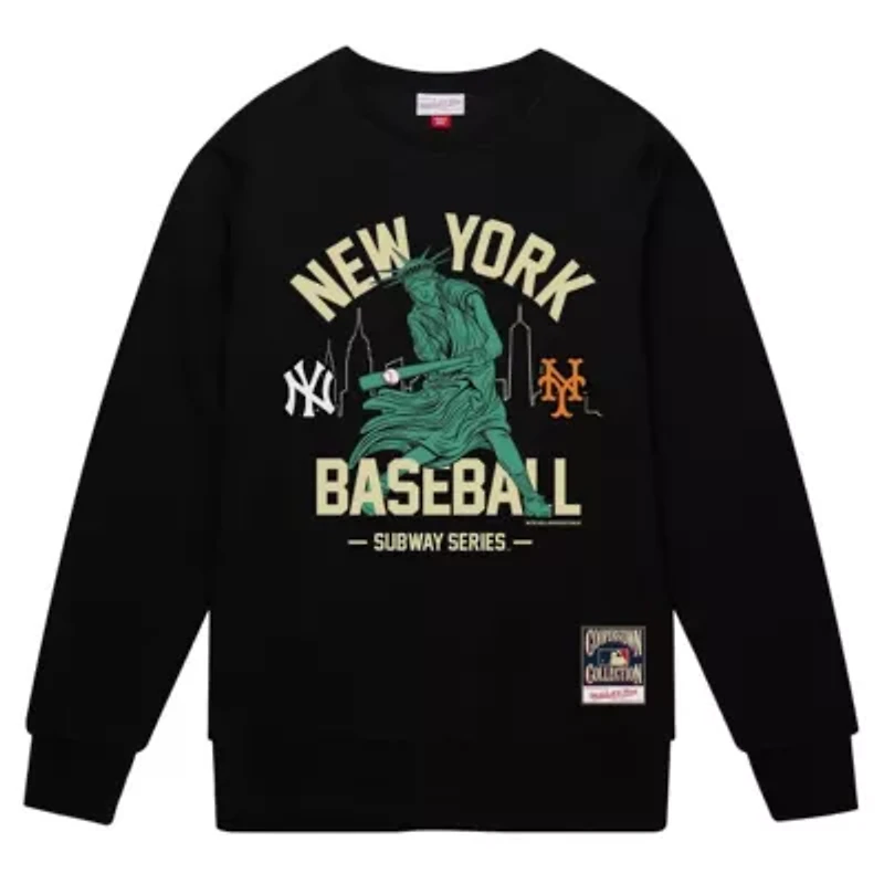 Multi-Team MLB New York Yankees vs. Mets Subway Series Swinging Liberty Pullover Sweatshirt
