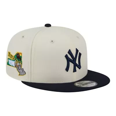 MLB Cream/Navy New York Yankees Localized 9FIFTY Snapback Hat