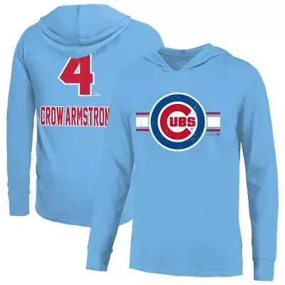 MLB Pete Crow-Armstrong Light Chicago Cubs Lightweight Name & Number Hoodie