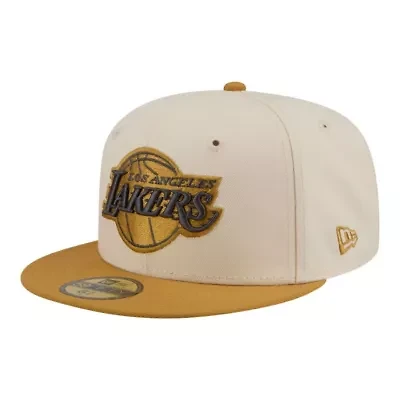 NBA Cream/Tan Los Angeles Lakers Two-Tone Color Pack 59FIFTY Fitted Hat
