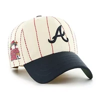 MLB x Natural/Navy Atlanta Braves Pinstripe Clean Up Adjustable Hat