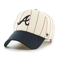 MLB x Natural/Navy Atlanta Braves Pinstripe Clean Up Adjustable Hat