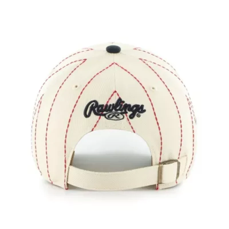 MLB x Natural/Navy Atlanta Braves Pinstripe Clean Up Adjustable Hat