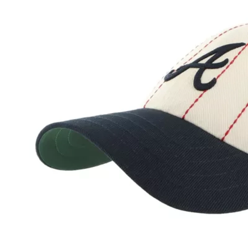 MLB x Natural/Navy Atlanta Braves Pinstripe Clean Up Adjustable Hat