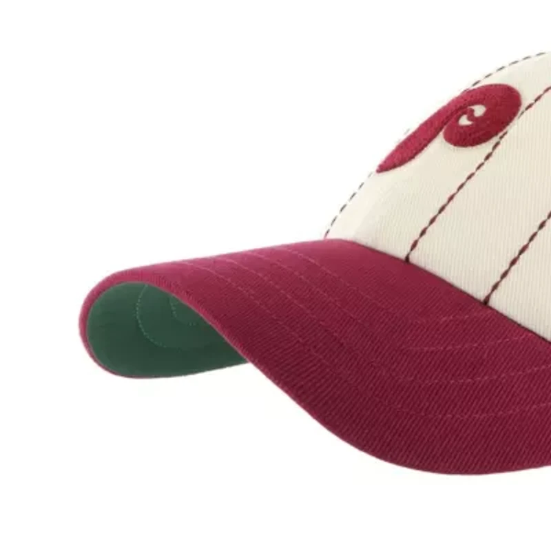 MLB x Natural/Burgundy Philadelphia Phillies Pinstripe Clean Up Adjustable Hat