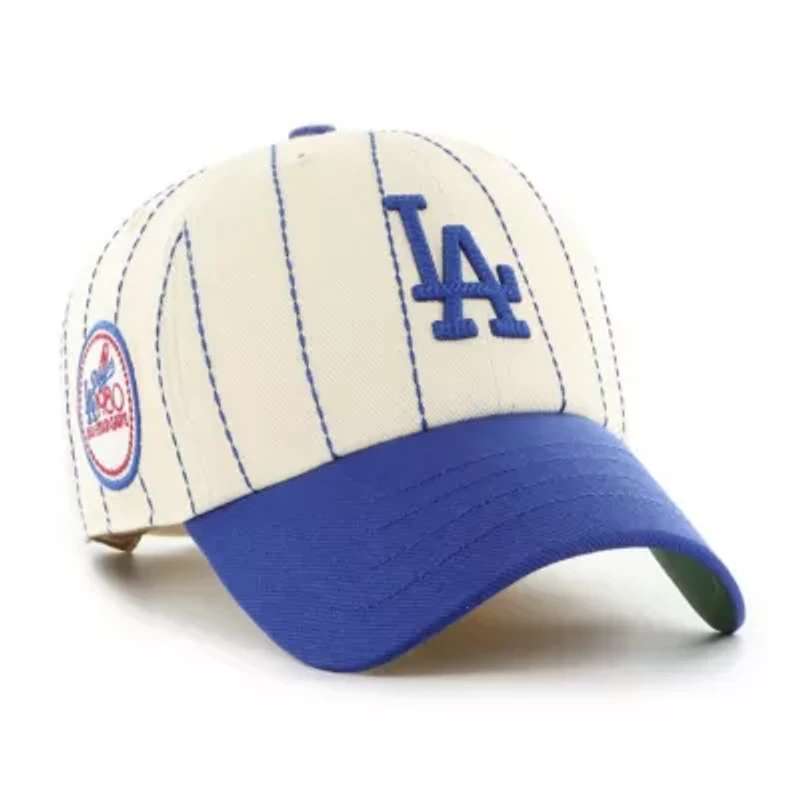 MLB x Natural/Royal Los Angeles Dodgers Pinstripe Clean Up Adjustable Hat