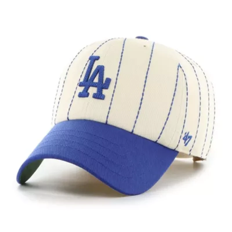 MLB x Natural/Royal Los Angeles Dodgers Pinstripe Clean Up Adjustable Hat