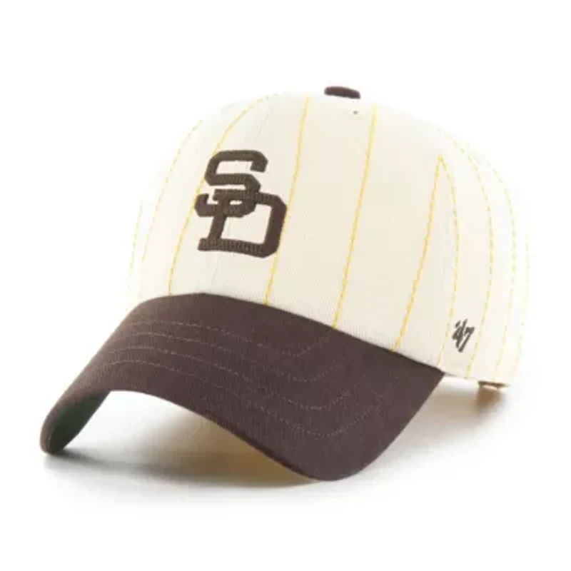 MLB x Natural/Brown San Diego Padres Pinstripe Clean Up Adjustable Hat