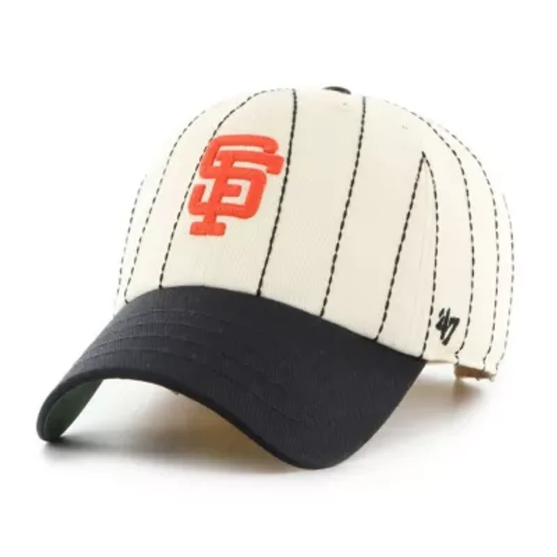 MLB x Natural/Black San Francisco Giants Pinstripe Clean Up Adjustable Hat