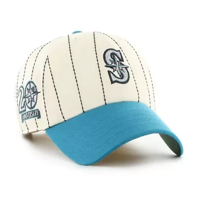 MLB x Natural/Teal Seattle Mariners Pinstripe Clean Up Adjustable Hat