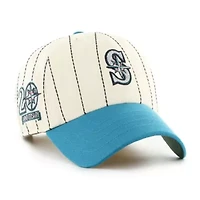 MLB x Natural/Teal Seattle Mariners Pinstripe Clean Up Adjustable Hat