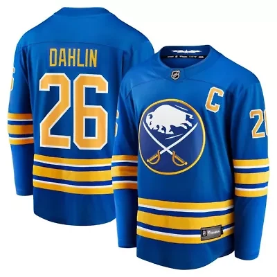 NHL Fanatics Rasmus Dahlin Buffalo Sabres Home Captain Patch Breakaway Jersey