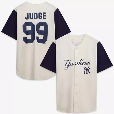 MLB Cream/Navy New York Yankees Big & Tall Two-Color Fashion Jersey