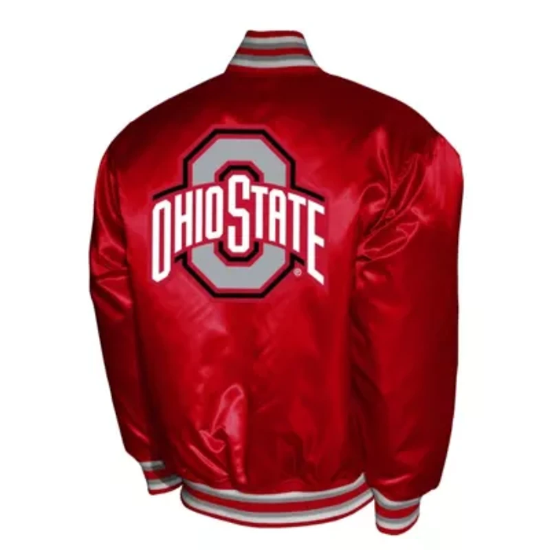NCAA Franchise Club Ohio State Buckeyes Satin Full-Snap Jacket