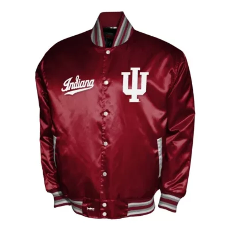 NCAA Franchise Club Indiana Hoosiers Satin Full-Snap Jacket