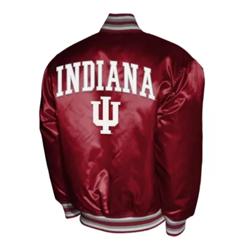 NCAA Franchise Club Indiana Hoosiers Satin Full-Snap Jacket