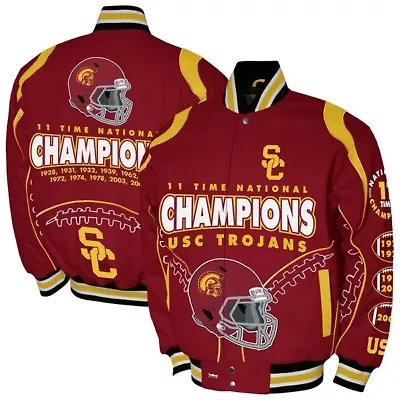 NCAA Franchise Club USC Trojans 11-Time s Signature Cotton Twill Full-Snap Jacket