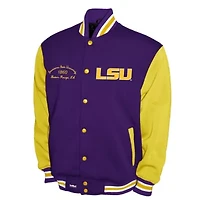 NCAA Franchise Club LSU Tigers Fleece Varsity Full-Snap Jacket
