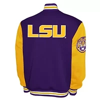 NCAA Franchise Club LSU Tigers Fleece Varsity Full-Snap Jacket