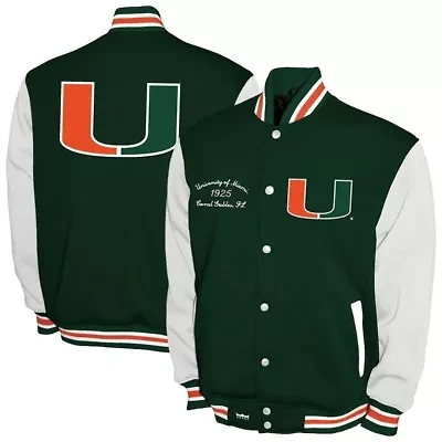 Miami (FL) Hurricanes NCAA Franchise Club Fleece Varsity Full-Snap Jacket