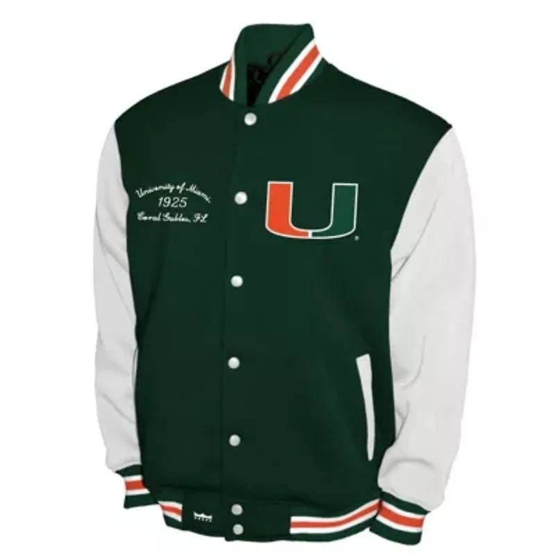 Miami (FL) Hurricanes NCAA Franchise Club Fleece Varsity Full-Snap Jacket