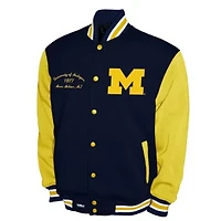 NCAA Franchise Club Michigan Wolverines Fleece Varsity Full-Snap Jacket