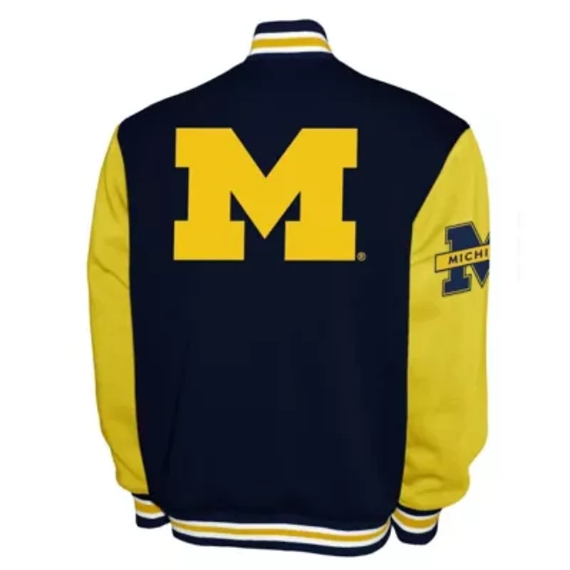 NCAA Franchise Club Michigan Wolverines Fleece Varsity Full-Snap Jacket
