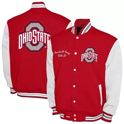 NCAA Franchise Club Ohio State Buckeyes Fleece Varsity Full-Snap Jacket