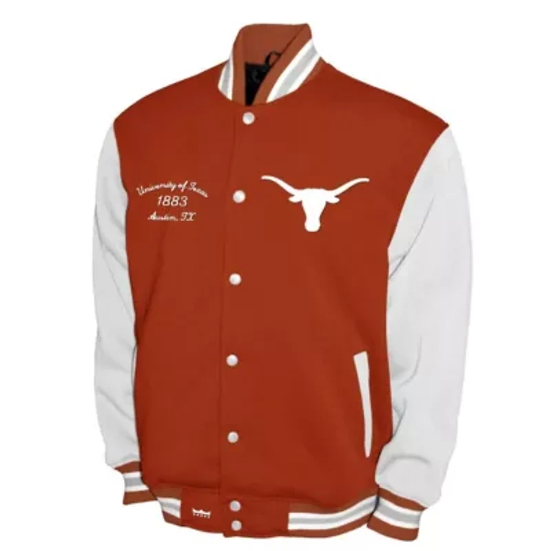 NCAA Franchise Club Texas Longhorns Fleece Varsity Full-Snap Jacket