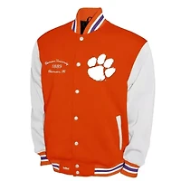 NCAA Franchise Club Clemson Tigers Fleece Varsity Full-Snap Jacket