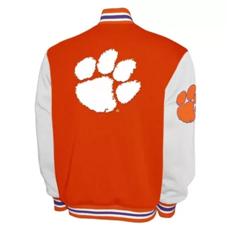 NCAA Franchise Club Clemson Tigers Fleece Varsity Full-Snap Jacket