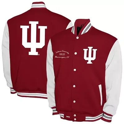 NCAA Franchise Club Indiana Hoosiers Fleece Varsity Full-Snap Jacket