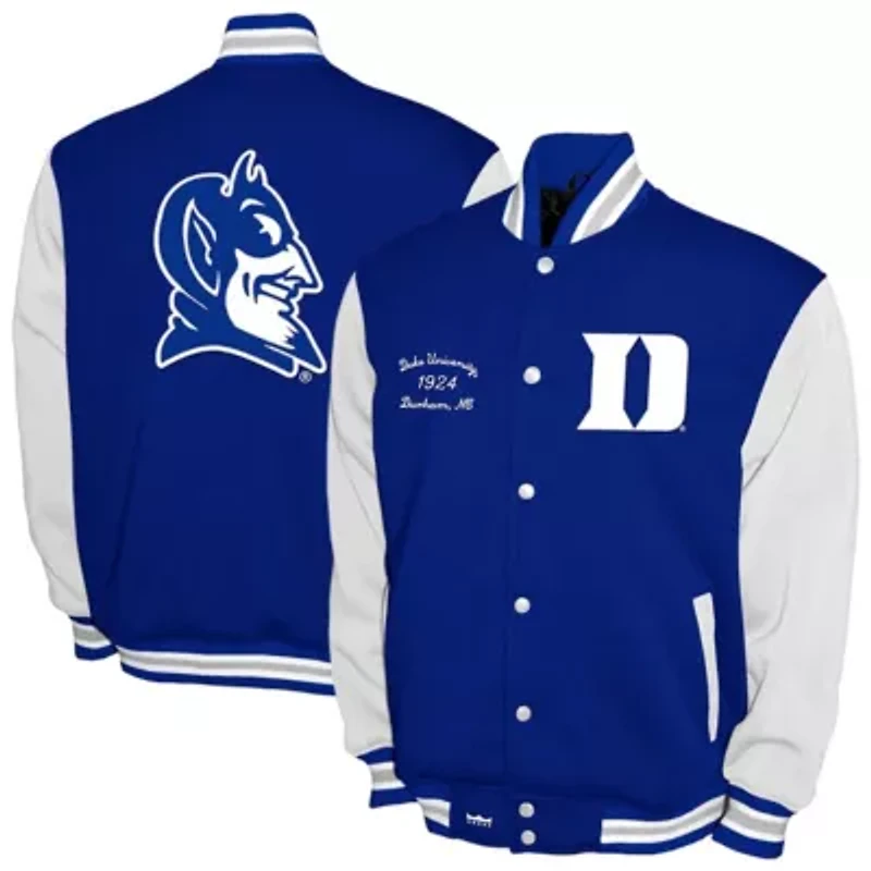 Duke Blue Devils NCAA Franchise Club Fleece Varsity Full-Snap Jacket