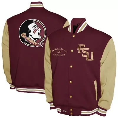 NCAA Franchise Club Florida State Seminoles Fleece Varsity Full-Snap Jacket