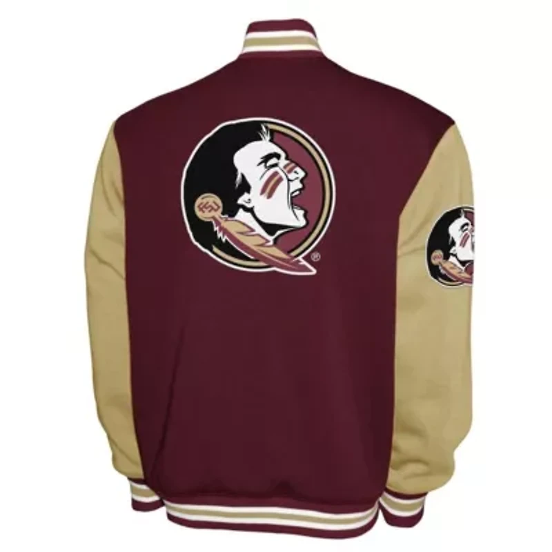 NCAA Franchise Club Florida State Seminoles Fleece Varsity Full-Snap Jacket