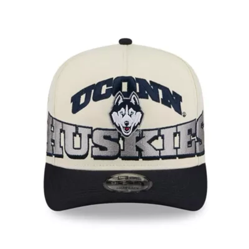 Connecticut Huskies NCAA Cream/Navy UConn Huskies March Madness Historic Collection 9FIFTY A-Frame Snapback Hat