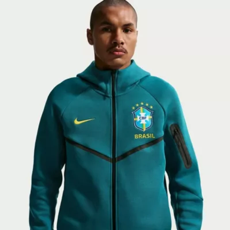 Soccer National Teams Nike Brazil Team 2026 Tech Fleece Windrunner Raglan Full-Zip Hoodie