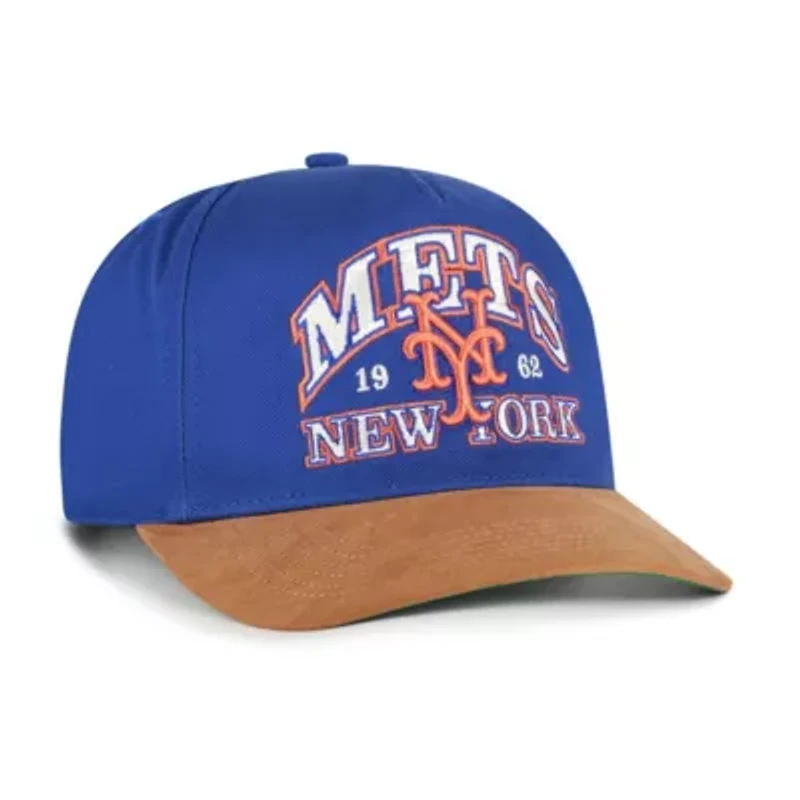MLB Royal/Brown New York Mets Cooperstown Break Wood Suede Hitch Adjustable Hat