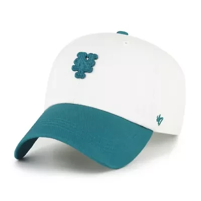 MLB White/Teal New York Mets Contemporary Tonal Clean Up Adjustable Hat